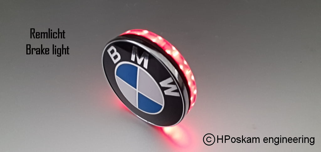 BMW Led embleem achterlicht 45 mm met achterlicht en remlichtfunctie