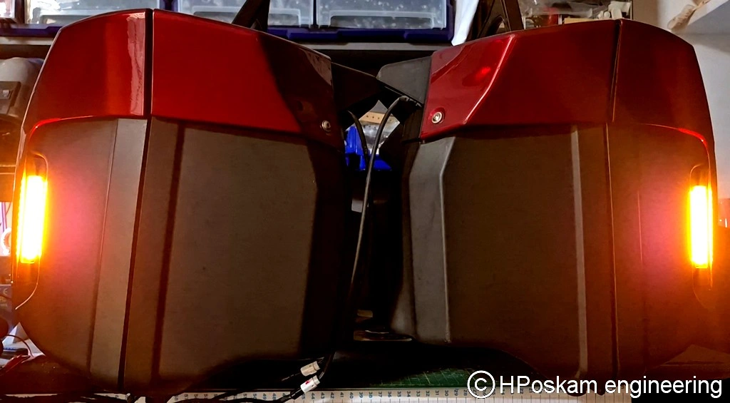 BMW side case led lights brake on