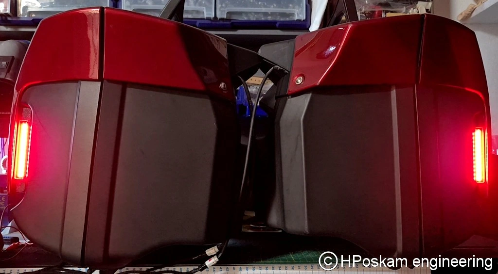 BMW side case led lights brake on